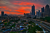 Blissful sunrise from Kampung Baru flats taken with Nikon D800E, Nikkor 24-85mm and HDR 9 exposures